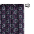 thumbnail image 1 of Ambesonne Geometric Curtains, Squares Circles Dots, Pair of 28"x95", Indigo Pink Pale Grey, 1 of 5