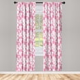 thumbnail image 1 of Ambesonne Geometric Curtains, Strawberry-Like Dots, Pair of 28"x63", Pink Rose, 1 of 2