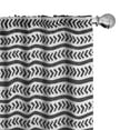 thumbnail image 1 of Ambesonne Geometric Curtains, Stripes Arrow Shapes, Pair of 28"x63", Charcoal Grey and White, 1 of 5