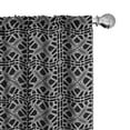 thumbnail image 1 of Ambesonne Geometric Curtains, Stripy Flooring Motif, Pair of 28"x95", Black Grey and White, 1 of 5