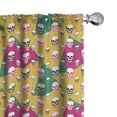 thumbnail image 1 of Ambesonne Geometric Curtains, Triangle Head Bones, Pair of 28"x63", Earth Yellow Jade Green, 1 of 5
