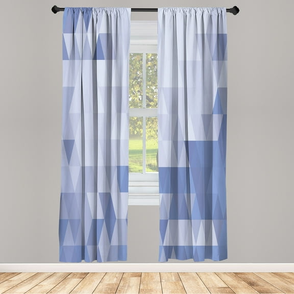 Ambesonne Geometric Curtains, Triangle Pattern Abstract, Pair of 28"x63", Pale Ceil