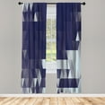 thumbnail image 1 of Ambesonne Geometric Curtains, Triangle Pattern Abstract, Pair of 28"x84", Dark Lavender, 1 of 2