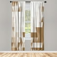 thumbnail image 1 of Ambesonne Geometric Curtains, Triangle Pattern Abstract, Pair of 28"x84", Pale Brown, 1 of 2