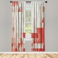 thumbnail image 1 of Ambesonne Geometric Curtains, Triangle Pattern Abstract, Pair of 28"x95", Dark Coral, 1 of 2