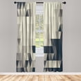 thumbnail image 1 of Ambesonne Geometric Curtains, Triangle Pattern Abstract, Pair of 28"x95", Dark Sky, 1 of 2