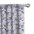 thumbnail image 1 of Ambesonne Geometric Curtains, Triangular Space Art, Pair of 28"x84", Multicolor, 1 of 5
