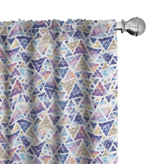 Ambesonne Geometric Curtains, Triangular Space Art, Pair of 28"x95", Multicolor