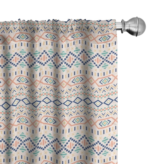 Ambesonne Geometric Curtains, Tribal Culture Native, Pair of 28"x84", Multicolor