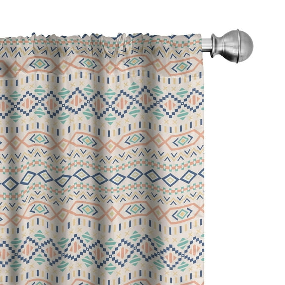Ambesonne Geometric Curtains, Tribal Culture Native, Pair of 28"x95", Multicolor