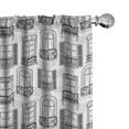 thumbnail image 1 of Ambesonne Geometric Curtains, Urban Architecture Façade, Pair of 28"x63", Grey White, 1 of 5