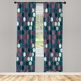 thumbnail image 1 of Ambesonne Geometric Curtains, Vibrant Hexagon Shapes, Pair of 28"x84", Dried Rose Dark Teal, 1 of 2