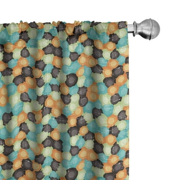 Ambesonne Geometric Curtains, Vibrant Toned Circles, Pair of 28"x95", Multicolor