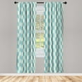 thumbnail image 1 of Ambesonne Geometric Curtains, Zigzags in Pastel Colors, Pair of 28"x84", Pale Blue Eggshell, 1 of 2