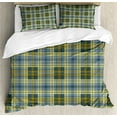 thumbnail image 1 of Ambesonne Geometric Duvet Cover Set, English Folk Texture, 2-Calking, Slate Blue Blue Grey, 1 of 7
