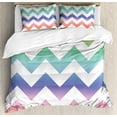 thumbnail image 1 of Ambesonne Geometric Duvet Cover Set, Large Zig Zag Pattern, 2-Calking, Multicolor, 1 of 7