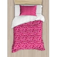 thumbnail image 1 of Ambesonne Geometric Duvet Cover Set, Modern Feminine Rounds, Twin, Raspberry Pink, 1 of 3