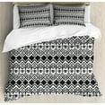 thumbnail image 1 of Ambesonne Geometric Duvet Cover Set, Modern Line Zig Zag, 2-Calking, Black and White, 1 of 6