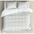 thumbnail image 1 of Ambesonne Geometric Duvet Cover Set, Spiralling Rounded Shapes, 2-Calking, Grey and Coconut, 1 of 1