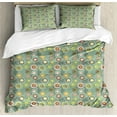 thumbnail image 1 of Ambesonne Geometric Duvet Cover Sets, Abstract Hearts and Dots, 2-King, Multicolor, 1 of 6
