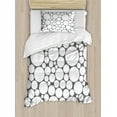 thumbnail image 1 of Ambesonne Geometric Duvet Cover Sets, Grey White Circle, 2-Twin, Dark Grey White, 1 of 4