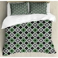thumbnail image 1 of Ambesonne Geometric Duvet Cover Sets, Mediterranean Cultures, 2-King, Green White, 1 of 7