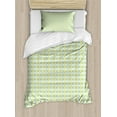 thumbnail image 1 of Ambesonne Geometric Duvet Cover Sets, Octagons and Squares Art, 2-Twin, Yellow and Pale Green, 1 of 4