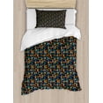 thumbnail image 1 of Ambesonne Geometric Duvet Cover Sets, Retro Halved Rounds, 2-Twin, Multicolor, 1 of 4