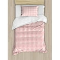 thumbnail image 1 of Ambesonne Geometric Duvet Cover Sets, Rhombus Stripes Line, 2-Twin, Pale Pink, 1 of 4