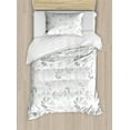 thumbnail image 1 of Ambesonne Geometric Duvet Cover Sets, Seashell Style Designs, 2-Twin, Taupe Grey Pale Grey, 1 of 4