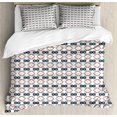 thumbnail image 1 of Ambesonne Geometric Duvet Cover Sets, Squares Plain Background, 2-Queen, Petrol Blue White, 1 of 7