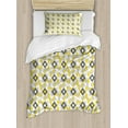 thumbnail image 1 of Ambesonne Geometric Duvet Cover Sets, Squares Rounds, 2-Twin, Charcoal Grey Marigold, 1 of 3