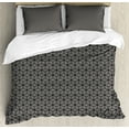 thumbnail image 1 of Ambesonne Geometric Duvet Cover Sets, Striped Cubes Dimension, 2-King, Seal Brown and Eggshell, 1 of 7