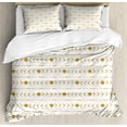 thumbnail image 1 of Ambesonne Geometric Duvet Cover Sets, Tribal Style Shapes Art, 2-King, Ivory and Pale Coffee, 1 of 7