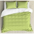 thumbnail image 1 of Ambesonne Geometric Duvet Cover Sets, Vortex Whirlpool Motif, 2-King, Apple Green White, 1 of 7
