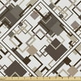 thumbnail image 1 of Ambesonne Geometric Fabric by the Yard, Abstract Earthy Squares, 3 Yards, Dark Cocoa Ecru and White, 1 of 5