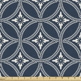 thumbnail image 1 of Ambesonne Geometric Fabric by the Yard Upholstery, Japanese Lotus Circle, 5 Yards, Dark Blue Cream, 1 of 4