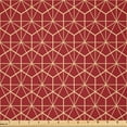 thumbnail image 1 of Ambesonne Geometric Fabric by the Yard Microfiber, Grid Like Hexagonal Forms, 5 Yards, Red and Beige, 1 of 2