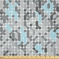 thumbnail image 1 of Ambesonne Geometric Fabric by the Yard Microfiber, Modern Circular Maze, 3 Yards, Pale Blue Charcoal Grey, 1 of 2