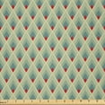 thumbnail image 1 of Ambesonne Geometric Fabric by the Yard Microfiber, Mountain Shape Art, 3 Yards, Pale Green Red Ivory, 1 of 2