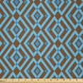 thumbnail image 1 of Ambesonne Geometric Fabric by the Yard Microfiber, Nested Square Pattern, 1 Yard, Brown and Sky Blue, 1 of 2