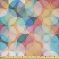 thumbnail image 1 of Ambesonne Geometric Fabric by the Yard Microfiber, Pastel Mosaic Circles, 3 Yards, Peach Coral Blue, 1 of 1
