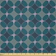 thumbnail image 1 of Ambesonne Geometric Fabric by the Yard Microfiber, Psychedelic Round Shape, 3 Yards, Dark Teal Lilac Grey Teal, 1 of 2