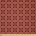 thumbnail image 1 of Ambesonne Geometric Fabric by the Yard Microfiber, Squares Rounds Ornament, 1 Yard, Dark Rust Redwood, 1 of 2