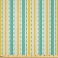 thumbnail image 1 of Ambesonne Geometric Fabric by the Yard Microfiber, Summer Stripes Dots, 10 Yards, Seafoam Yellow White, 1 of 2