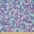 thumbnail image 1 of Ambesonne Geometric Fabric by the Yard Microfiber, Triangles Hexagons Plot, 5 Yards, Fuchsia Dark Seafoam, 1 of 2