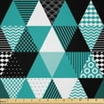 thumbnail image 1 of Ambesonne Geometric Fabric by the Yard Microfiber, Various Ornate Triangles, 2 Yards, Seafoam Grey, 1 of 1