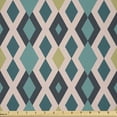 thumbnail image 1 of Ambesonne Geometric Fabric by the Yard Microfiber, Zigzags and Rhombuses, 10 Yards, Teal Blush and Khaki, 1 of 2