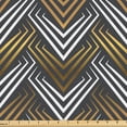 thumbnail image 1 of Ambesonne Geometric Fabric by the Yard Upholstery, Retro Motif of Lines Art, 3 Yards, Dark Mustard Grey, 1 of 5
