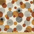thumbnail image 1 of Ambesonne Geometric Fabric by the Yard Upholstery, Retro Rounds Circles Art, 1 Yard, Amber Cinnamon Beige, 1 of 1